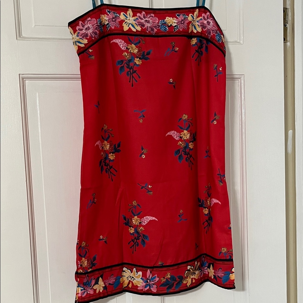Floral Red spaghetti strap Dress